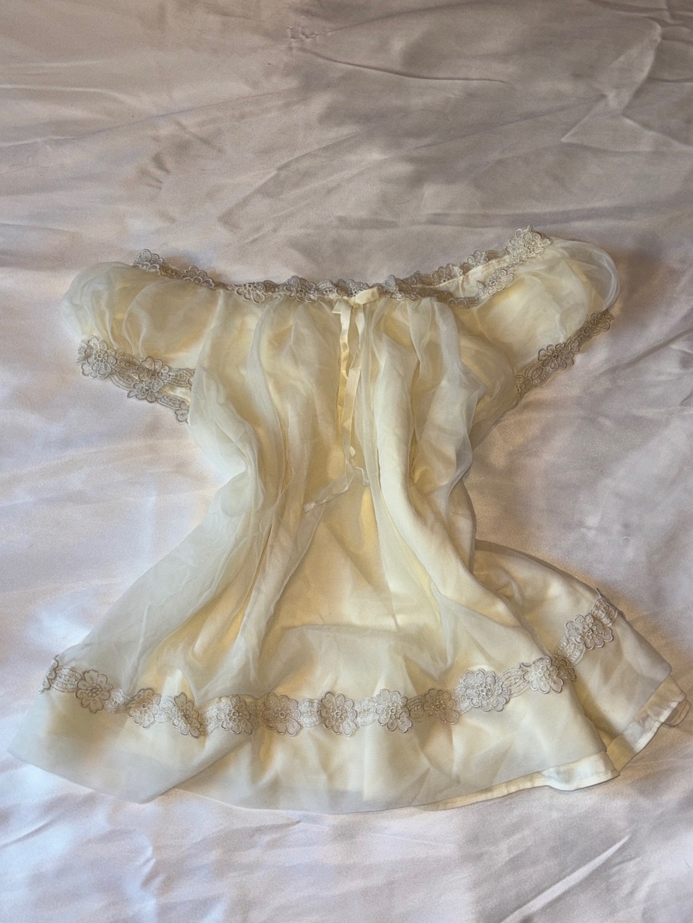 Vintage Ivory Lace Babydoll Top | Coquette Fairycore Y2K tunic